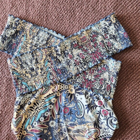 Anthropologie Off Shoulder Smocked Swimsuit  Size L - Picture 10 of 15